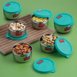 HAZEL Silver Stainless Steel Airtight Kitchen Storage Containers - Set of 6 (250 ML Each)-picture-26