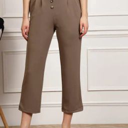 Melon by PlusS Brown Regular Fit Mid Rise Trousers-picture-37