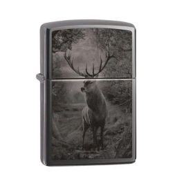 Zippo Grey Deer Design Brass Pocket Lighter-image-13