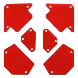 TileMaster Multi-Angle Magnetic Welding Clamp Set 45°, 90° & 135° 15 mm Throat Depth Mild Steel Red, TM-43 (Set of 6)-13