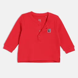MINI KLUB Boys Solid Henley Neck Cotton T-shirt-image-42