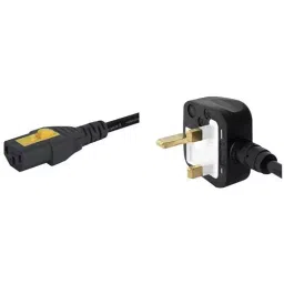 SCHURTER Lead, V-Lock, Uk Plug, C13, 2M, Blk, 6051.2008-29