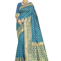 Moda Rapido Woven Design Pure Silk Banarasi Saree-image-34
