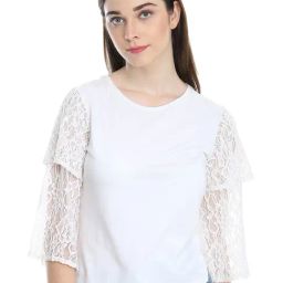 DODO & MOA White Lace Pattern Top-picture-23
