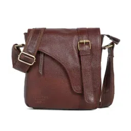 Teakwood Leathers Asymmetrical Cherry Leather Medium Messenger Bag-image-49