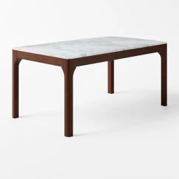 Godrej Interio Snowflake Brown & White Rubber Wood 6 Seater Rectangular Dining Table-2