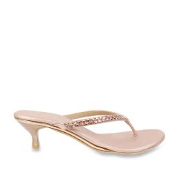 Mochi Women's Rose Gold Thong Sandals-image-85