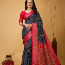 KALINI Woven Design Zari Silk Blend Saree-39