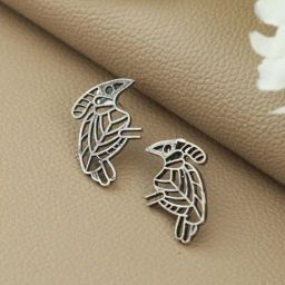 Aatmana Silver Look-Alike Dove Shaped Stud Earrings for Women-image-20