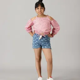 Kiddopanti Kids Pink Floral Print Top-image-92