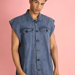 Bene Kleed Men Solid Pure Cotton Oversized Denim Jacket-22