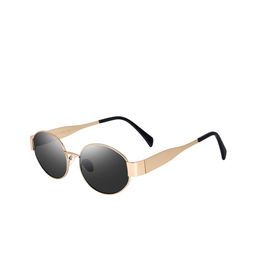 CREEK Unisex Round Sunglasses with UV Protected Lens OVAL (GOLD/BLACK)-24