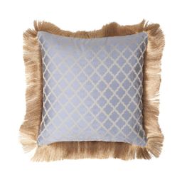 Eyaas Grey & Gold-Toned Set of 2 Geometric Square Cushion Covers-image-12