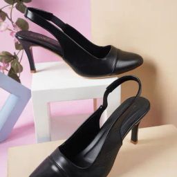 Iconics Women's Black Sling Back Stilettos-image-93