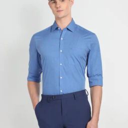 Arrow Blue Cotton Slim Fit Shirt-picture-25