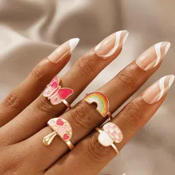 Arzonai Women 4-Pcs Metal Ring-47