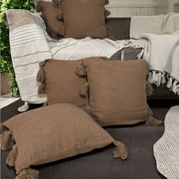 LUSHLYF Brown Set of 5 Quirky Square Cushion Covers-37