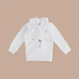 Pantaloons Baby White Cotton Regular Fit Full Sleeves Sweatshirt-picture-5