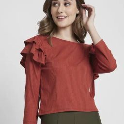 Spykar Rust Regular Fit Top-picture-6