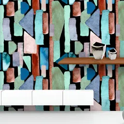 ArtzFolio Printed UV-Resistant Anti-Bacterial Indigo Blue Geometric BauhausPeel & Stick Wallpaper-image-82