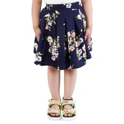 Alisha Moda Girls Floral Printed Pleated Crepe Flared Skirt-picture-35