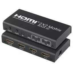 MakWorld 4K@30Hz HDMI Matrix Switch 2 in 2 Out HDMI Switch Splitter Amplifier with IR Remote Control-27