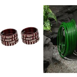 Women Set Of 2 Maroon & Green Glass Artificial Stones Bangles-image-115