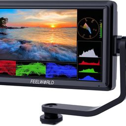 FEELWORLD F5 Prox 5.5 Inch 1600nit High Bright DSLR Camera Field Monitor Touchscreen Waveform 3D LUT F970 External Kit Install for Power Wireless Transmission 1920x1080 4K HDMI in Out Type-c Input image 1