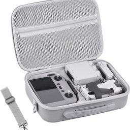 M.G.R.J® Carrying Case for DJI Mini 4 Pro RC 2, Travel Portable Shoulder Bag for DJI Mini 4 Pro RC 2 Remote Controller & Accessories (Hard|PU Leather|Grey) image 1