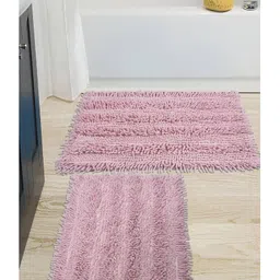 saral home SSaralhome Cotton 2pc Shaggy Mat Lt.Pink. 40cm x 60cm-picture-11