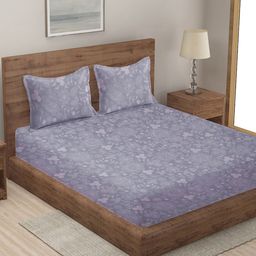 Klotthe Multi Cotton Blend Double Bed Sheet with 2 Pillow Covers-22