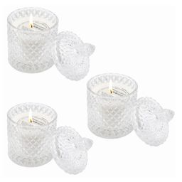 Coco Crush Rose Aromatherapy Crystal Jar Candle  100% Pure Soy Wax  Pack of 3 - 85g each (255g)-image-15