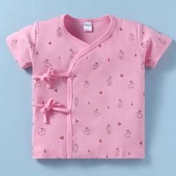 Tango Interlock Knit Half Sleeves Jhabla with Bunny Print - Pink-image-79