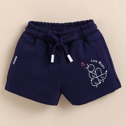 Biskid Cotton Birds Printed Shorts - Navy Blue-image-77