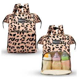 Babymoon Multifunction Mommy Bag Style Maternity Floral Print Diaper Backpack for Travel - Peach-13