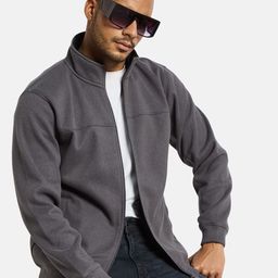 Octave Men Front-Open Mock Collar Casual Sweatshirt image 2