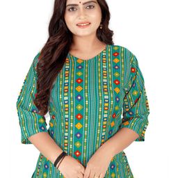 Glory Silk Geometric Printed V Neck Kurta-image-73