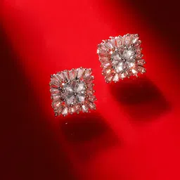 Priyaasi Rose Gold Plated American Diamond Contemporary Studs-22