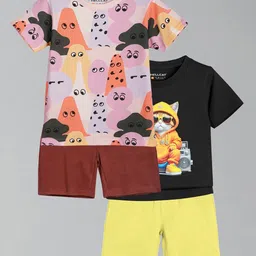 HELLCAT Boys Pack Of 2 Printed Short Sleeves T-shirt With Shorts-image-73