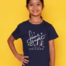 NUSYL Girls Graphic Printed Round Neck Short Sleeves Cotton T-shirt-image-60