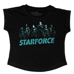 Marvel by Wear Your Mind Girls Black Captain Marvel rinted Top-image-46