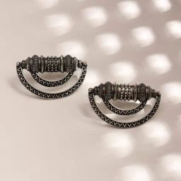 Aatmana Silver-Plated Cresent Shaped Stud Earrings for Women-43
