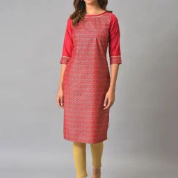 Aurelia Red Printed Straight Kurta-picture-11