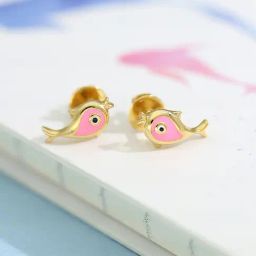 Malabar Gold & Diamonds 18k Yellow Gold Stud Earrings For Kids-image-36