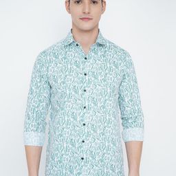 SHANLIYA Classic Floral Printed Spread Collar Cotton Shirt-image-68