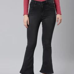 SHOWOFF Grey Denim Flared Fit Mid Rise Jeans-image-47