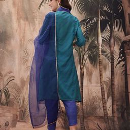 Sangria Printed Panelled Kurta with Dhoti Pants & Dupatta image 5