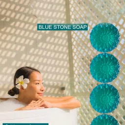 GROOVY Pack Of 4 Blue Stone Soaps - 100 g Each image 4