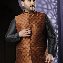 Sztori Woven Design Nehru Jacket-image-13
