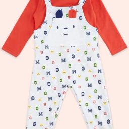 Pantaloons Baby Grey & Red Cotton Printed Full Sleeves Dungaree Set-image-63